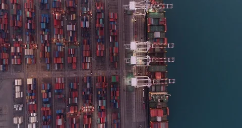 Container ship in export and import business and logistics. Stock Footage 89020076