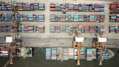 Container ship in export and import business and logistics Stock Footage 89764052