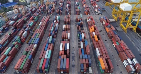 Container ship in export and import business and logistics. Stock Footage 91295261