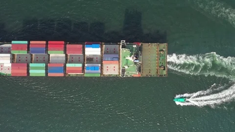 Container ship in export and import business and logistics. Stock Footage 99250773