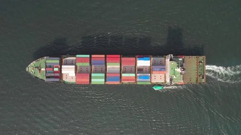 Container ship in export and import business and logistics. Stock Footage 99250784