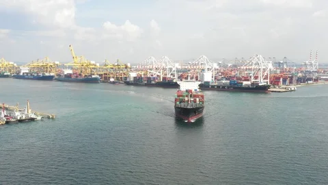 Container ship in export and import business and logistics. Stock Footage 99250986