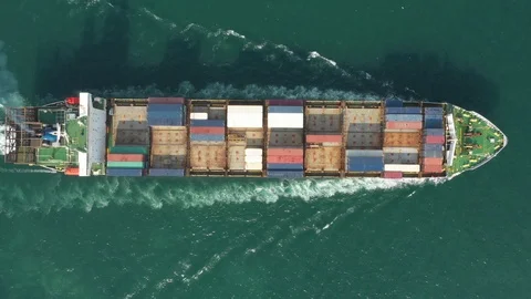 Container ship in export and import business and logistics. Stock Footage 99251597