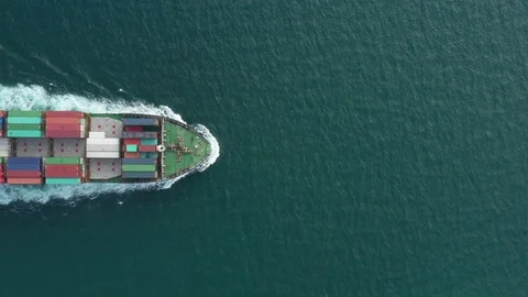 Container ship in export and import business and logistics. Stock Footage