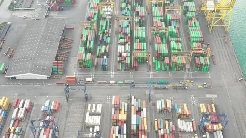 Container ship in export and import business and logistics. Stock Footage 99253612