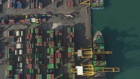 Container ship in export and import business and logistics. Stock Footage 99254056