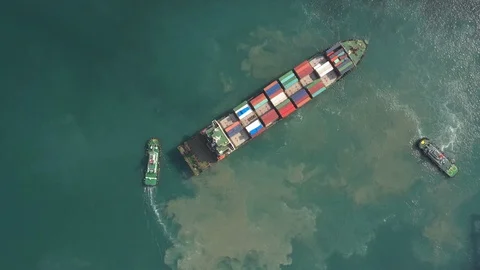 Container ship in export and import business and logistics. Stock Footage 99464681