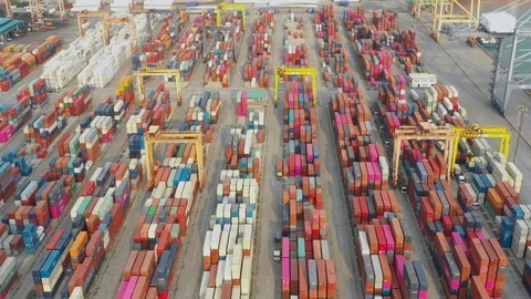 Container ship in export and import business and logistics. Stock Footage 99473946