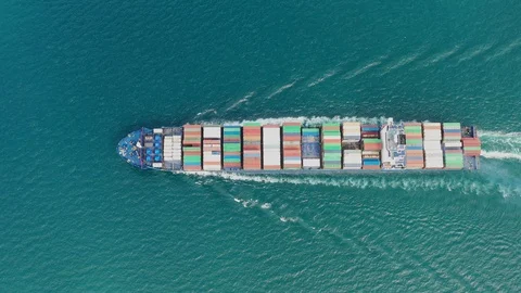 Container ship in export and import business and logistics. Stock Footage 99474158