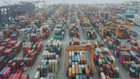 Container ship in export and import business and logistics. Stock Footage 99475784