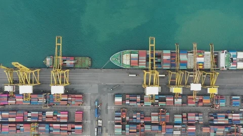 Container ship in export and import business and logistics. Stock Footage 99476405