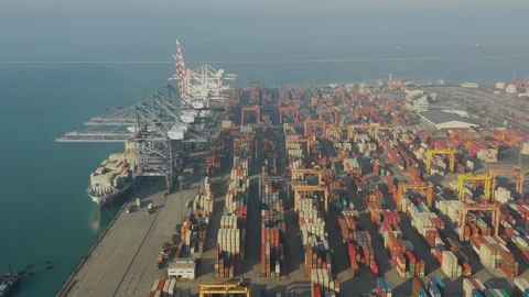 Container ship in export and import business and logistics. Stock Footage 99476711