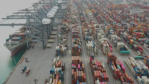 Container ship in export and import business and logistics. Stock Footage 99477869