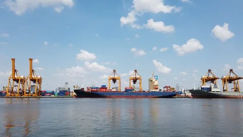 Container ship in export and import business and logistics Stock Footage 103458217