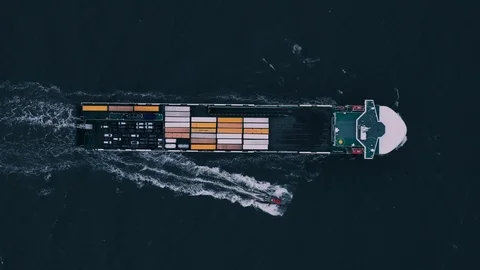 Container ship in export and import. International shipping cargo. Stock Footage 107498556