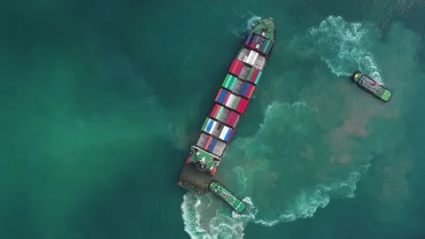 Container ship in export and import business and logistics. Stock Footage 133614157