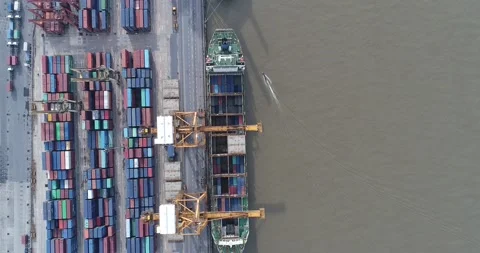 Container ship in export and import business and logistics. Shipping cargo Stock Footage 134970839