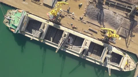 Container ship in export and import business and logistics Stock Footage 153878862