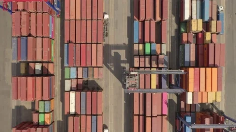 Container ship in export and import business and logistics Stock Footage 153879591