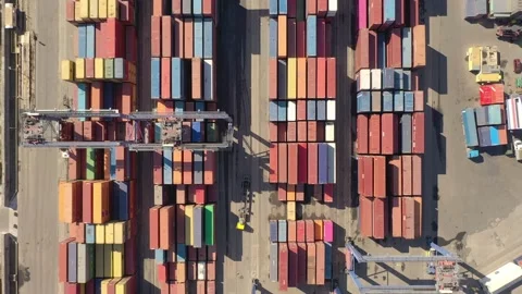 Container ship in export and import business and logistics Stock Footage 153881915