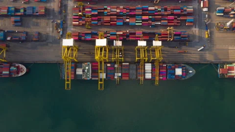 Container ship in export and import business and logistics. Stock Footage 155969613