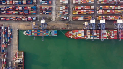 Container ship in export and import business and logistics. Stock Footage 156403274