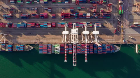 Container ship in export and import business and logistics. Stock Footage 156403613