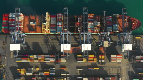 Container ship in export and import business and logistics. Stock Footage 156404635