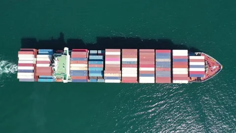 Container ship in export and import business and logistics Stock Footage 164902992