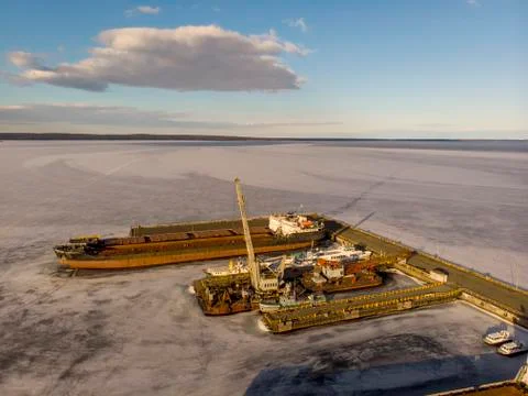 Container ship in export and import business and logistics. Water transport I Stock Photos