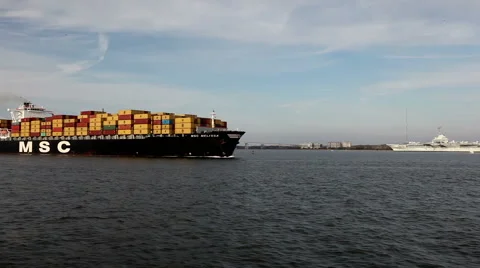 Container Ship Stock Footage 54759869