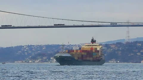 Container ship with full of containers Stock Footage 10862578