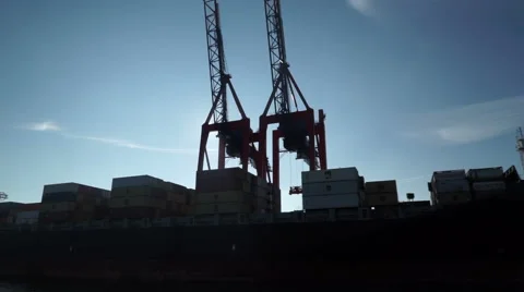 Container ship in habor 動画素材 43869884