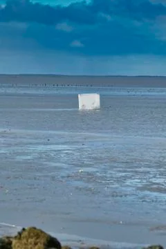 A container ship has lost a cargo at sea, off the coast of Friesland, the Net Stock Photos
