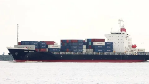 The Container Ship HORAI BRIDGE Video stock 220561134