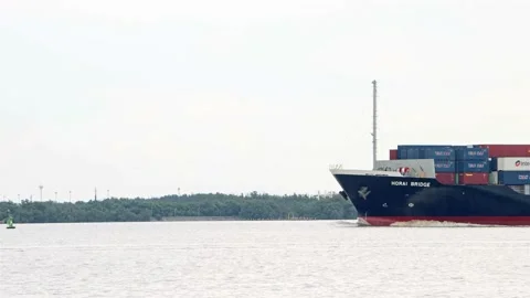 The Container Ship HORAI BRIDGE Stock Footage 221742751