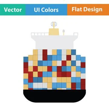 Container ship icon Stock Illustration