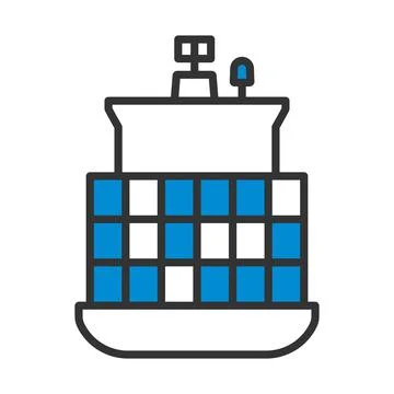 Container Ship Icon 库存插图