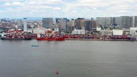 Container ship in import export and business logistic, aerial view 스톡 동영상 111438421
