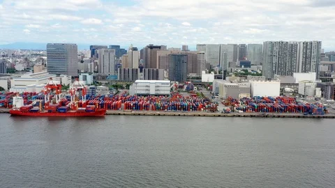 Container ship in import export and business logistic, aerial view 스톡 동영상 111438508