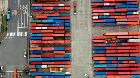 Container ship in import export and business logistic, aerial view 스톡 동영상 111438702
