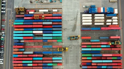 Container ship in import export and business logistic, aerial view 스톡 동영상 111438708