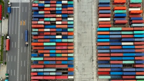 Container ship in import export and business logistic, aerial view 스톡 동영상 111438803