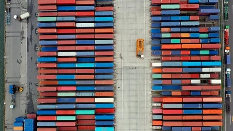 Container ship in import export and business logistic, aerial view 스톡 동영상 111438875