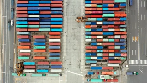 Container ship in import export and business logistic, aerial view 스톡 동영상 111438880