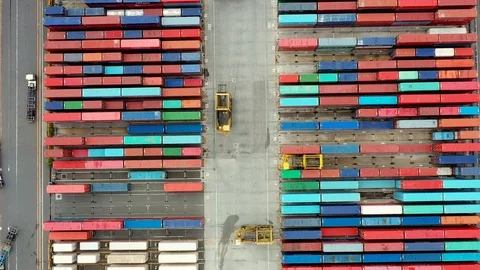 Container ship in import export and business logistic, aerial view 스톡 동영상 111438949