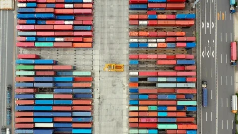 Container ship in import export and business logistic, aerial view 스톡 동영상 111438950