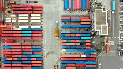 Container ship in import export and business logistic, aerial view 스톡 동영상 111438952