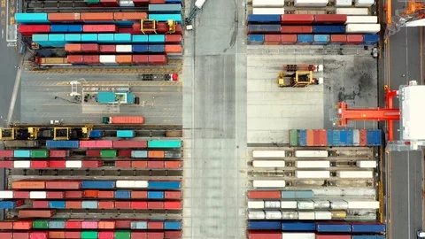 Container ship in import export and business logistic, aerial view 스톡 동영상 111439015