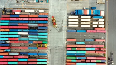 Container ship in import export and business logistic, aerial view 스톡 동영상 111439016